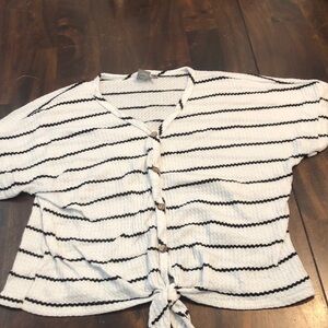 Paper Crane Black and White Knit Top